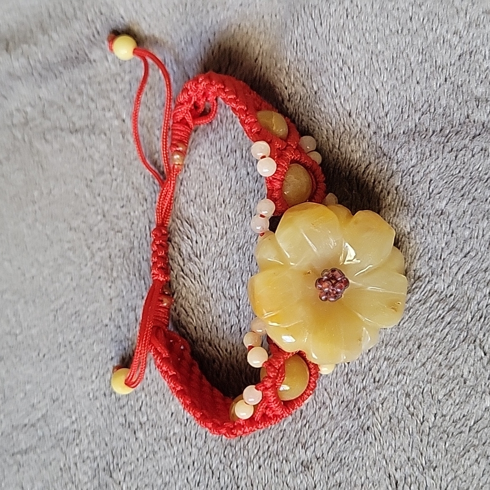 Brand new yellow jade stone bracelet